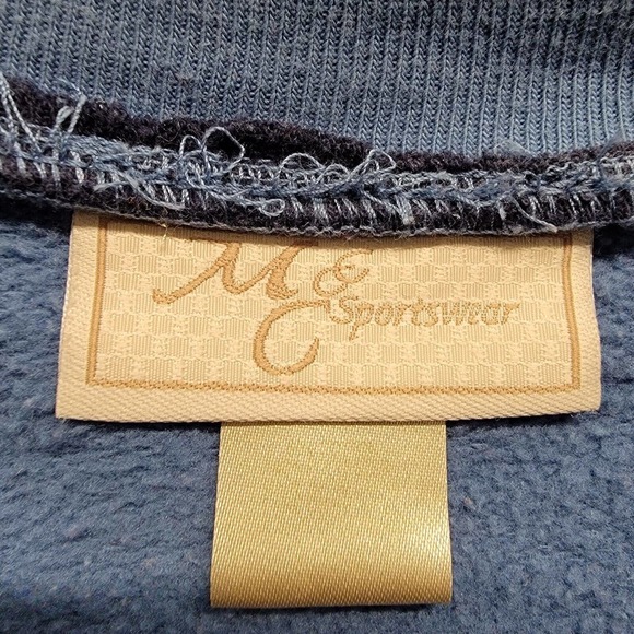 Vtg M&C Sportswear Womens Light Blue Sweatshirt Embroidered Snowman Design XL - Picture 2 of 11